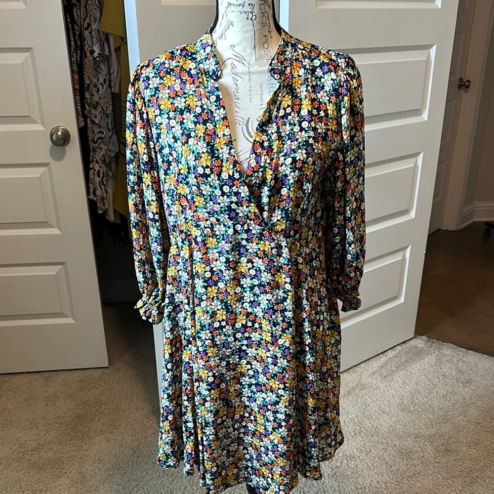Umgee Floral V-Neck Dress